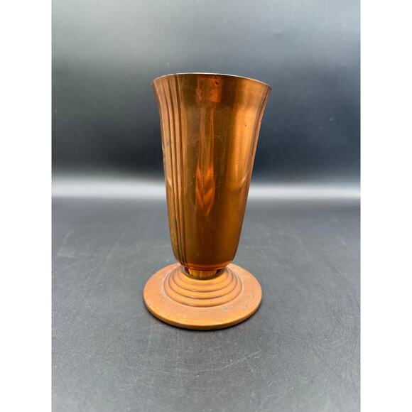 Vint 1930’s Chase Minerva Copper Vase with Butterscotch Bakelite Stem - Picture 2 of 7